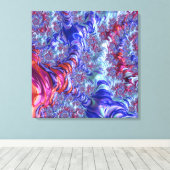 Kleurrijke Trippy Groovy Digitale Abstracte Fracta Canvas Afdruk (Insitu (Houten vloer))