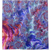 Kleurrijke Trippy Groovy Digitale Abstracte Fracta Douchegordijn (Voorkant)