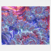 Kleurrijke Trippy Groovy Digitale Abstracte Fracta Fleece Deken (Voorkant (Horizontaal))