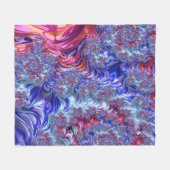 Kleurrijke Trippy Groovy Digitale Abstracte Fracta Fleece Deken (Voorkant (Horizontaal))