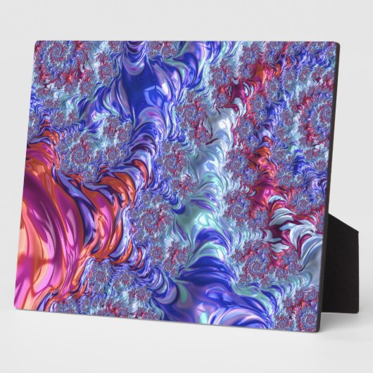 Kleurrijke Trippy Groovy Digitale Abstracte Fracta Fotoplaat (Zijkant)