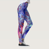 Kleurrijke Trippy Groovy Digitale Abstracte Fracta Leggings (Rechts)