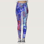 Kleurrijke Trippy Groovy Digitale Abstracte Fracta Leggings (Voorkant)