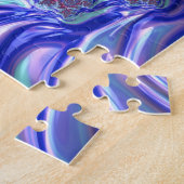 Kleurrijke Trippy Groovy Digitale Abstracte Fracta Legpuzzel (Zijkant)