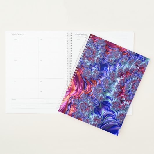 Kleurrijke Trippy Groovy Digitale Abstracte Fracta Planner (Display)