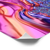 Kleurrijke Trippy Groovy Digitale Abstracte Fracta Poster (Hoek)