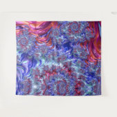 Kleurrijke Trippy Groovy Digitale Abstracte Fracta Wandkleed (Voorkant (horizontaal))