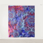 Kleurrijke Trippy Groovy Digitale Abstracte Fracta Wandkleed (Voorkant)