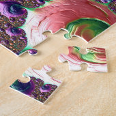 Kleurrijke Trippy Groovy Levendige Spiraalvormige  Legpuzzel (Zijkant)