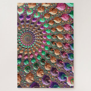 Kleurrijke Trippy Groovy Levendige Spiraalvormige  Legpuzzel