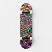 Kleurrijke Trippy Groovy Levendige Spiraalvormige Persoonlijk Skateboard (Voorkant)