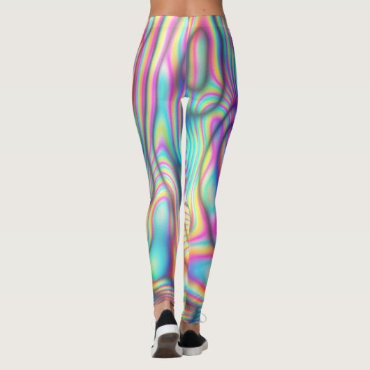Kleurrijke Trippy Holo Gym Meisjes/Vrouwen Leggings (Achterkant)