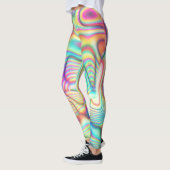 Kleurrijke Trippy Holo Gym Meisjes/Vrouwen Leggings (Links)