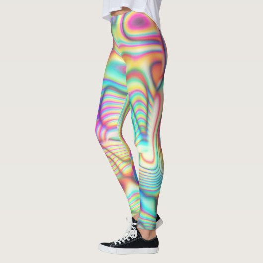 Kleurrijke Trippy Holo Gym Meisjes/Vrouwen Leggings (Links)