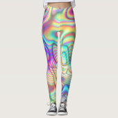 Kleurrijke Trippy Holo Gym Meisjes/Vrouwen Leggings (Voorkant)
