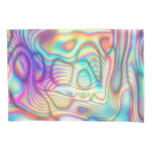 Kleurrijke Trippy Holo Holografisch Kussensloop (Voorkant)