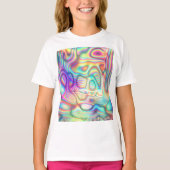 Kleurrijke Trippy Holo Holografisch T-shirt (Voorkant)