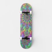 Kleurrijke Trippy Levendige Groovy Fractale Uitbar Persoonlijk Skateboard (Voorkant)