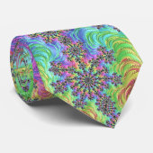 Kleurrijke Trippy Levendige Groovy Fractale Uitbar Stropdas (Opgerold)