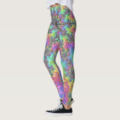 Kleurrijke Trippy Vibrant Groovy Fractal Burst Leggings (Links)