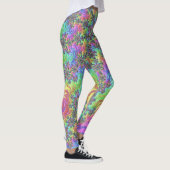 Kleurrijke Trippy Vibrant Groovy Fractal Burst Leggings (Rechts)