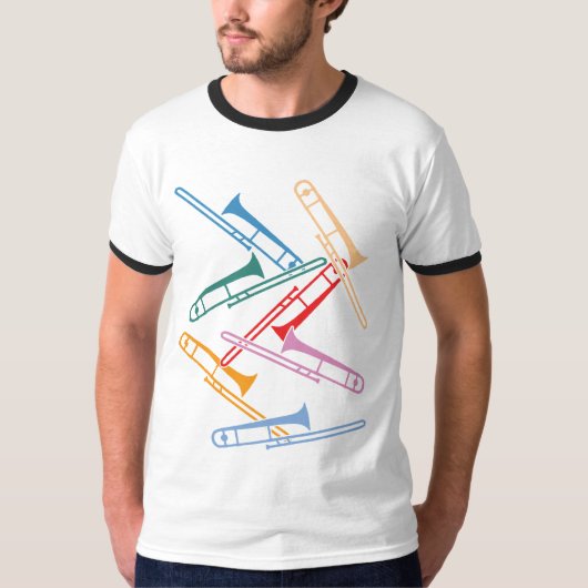 Kleurrijke Trombones T-shirt (Voorkant)