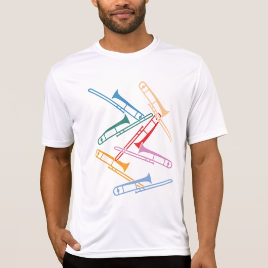 Kleurrijke Trombones T-shirt (Voorkant)