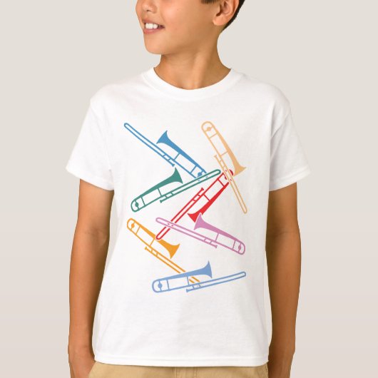 Kleurrijke Trombones T-shirt (Voorkant)