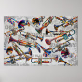 Kleurrijke Trompet Poster Art door Juleez, Trompet (Voorkant)