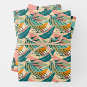 Kleurrijke tropen: handpalms ompakken papier inpakpapier vel (In situ)