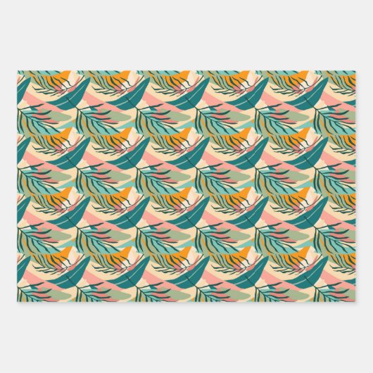 Kleurrijke tropen: handpalms ompakken papier inpakpapier vel (Voorkant)