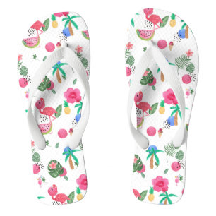 Kleurrijke tropica teenslippers