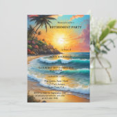 Kleurrijke Tropical Beach Sunset Pensioen Kaart (Staand voorkant)