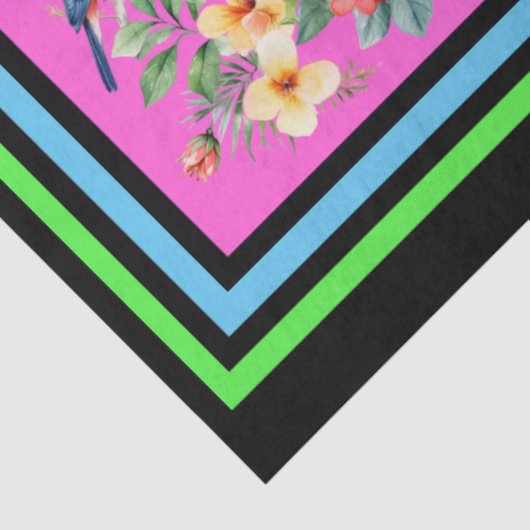 Kleurrijke Tropical Birds Tegel Patroon Decoupage Tissuepapier (Detail)