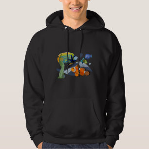 Kleurrijke Tropical Fish Aquarium Waterverf Illust Hoodie