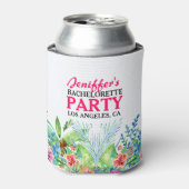 Kleurrijke Tropical Flowers Waterverven Blikjeskoeler (Blikje Voorkant)