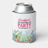 Kleurrijke Tropical Flowers Waterverven Blikjeskoeler (Blikje Achterkant)