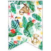 Kleurrijke Tropical Oerwoud Animals Happy Birthday Vlaggetjes (Eerste vlag)