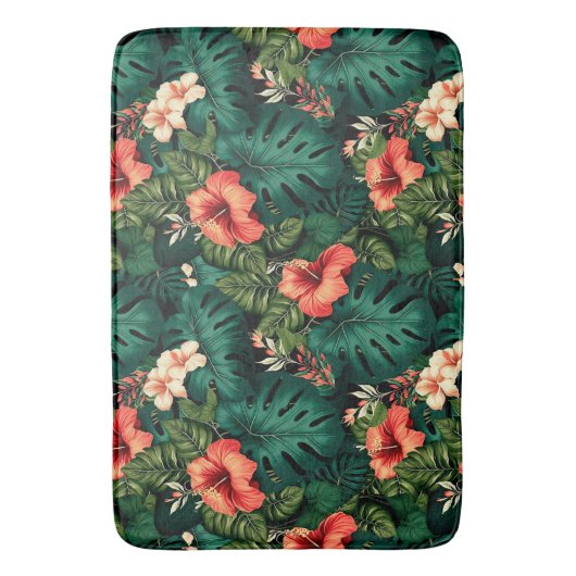 Kleurrijke Tropical Paradise Hawaii Aloha Bloemen Badmat (Voorkant Verticaal)