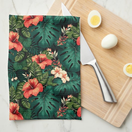 Kleurrijke Tropical Paradise Hawaii Aloha Bloemen Theedoek (Quarter Fold)