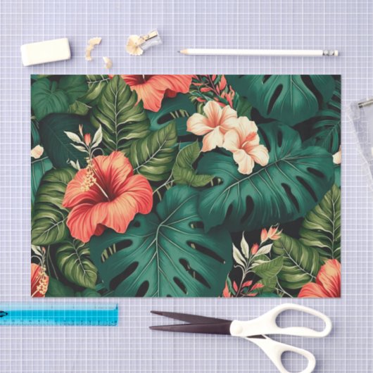 Kleurrijke Tropical Paradise Hawaii Aloha Bloemen Tissuepapier (Craft)