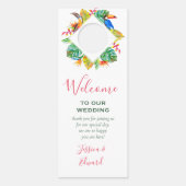 Kleurrijke Tropical Paradise Hawaiian bruiloft gas Deurhanger (Achterkant)