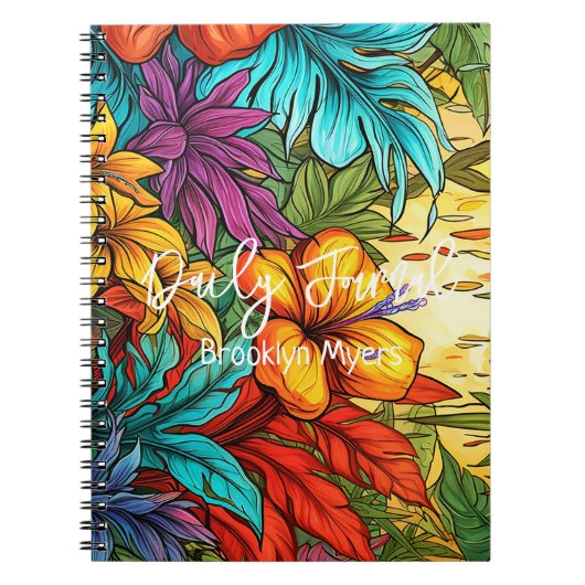 Kleurrijke Tropical Theme Journal Notitieboek (Voorkant)