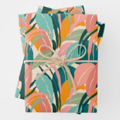 Kleurrijke tropicals: handpalmen die papier overvu inpakpapier vel (In situ)