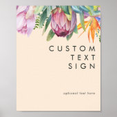 Kleurrijke Tropisch | Perzik Kaarten en Geschenken Poster (Voorkant)