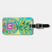 Kleurrijke tropische anananas bagagelabel (Voorkant horizontaal)