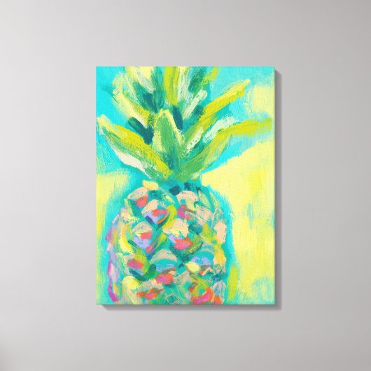 Kleurrijke tropische anananas canvas afdruk (Voorkant)
