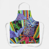 Kleurrijke tropische anananas en Taro Kitchen Apro Schort (Voorkant)