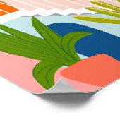 Kleurrijke tropische appartement illustratie Cool  Poster (Hoek)