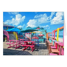 Kleurrijke tropische bahamas-beukenbalk & grill